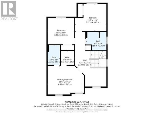 Second Level Floor Plan - 194 Sundew Drive, Barrie, ON 