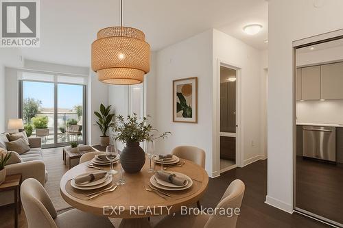VIRTUALLY STAGED TO SHOW POSSIBILITIES - 730 - 100 Eagle Rock Way, Vaughan, ON - Indoor Photo Showing Dining Room
