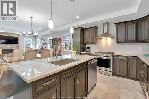 470 Old Colony Trail, Amherstburg, ON - Indoor Photo Showing Kitchen With Fireplace With Upgraded Kitchen