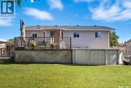46 1St Avenue N, Martensville, SK - Outdoor With Above Ground Pool With Deck Patio Veranda