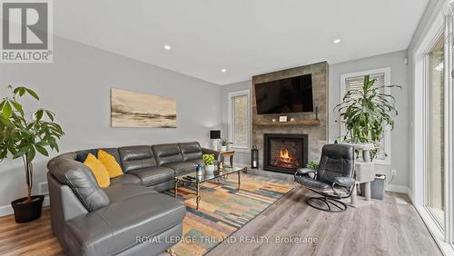 8443 Goosemarsh Line, Lambton Shores, ON - Indoor Photo Showing Living Room With Fireplace