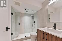 Lower level 3 pce bathroom w glass enclosure - 
