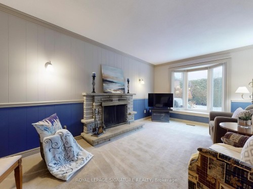 34 Charade Court, Toronto, ON - Indoor Photo Showing Living Room With Fireplace