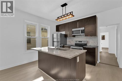 759 Pierre Avenue Unit# 1, Windsor, ON - Indoor Photo Showing Kitchen With Double Sink With Upgraded Kitchen