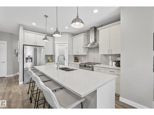 1222 164A St Sw, Edmonton, AB - Indoor Photo Showing Kitchen With Double Sink With Upgraded Kitchen
