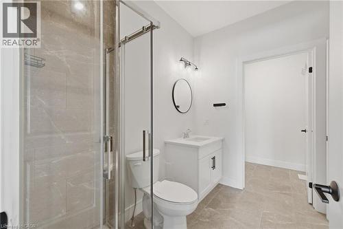 Full bathroom with vanity and a shower stall - 4 Elgin Street W, Norwich, ON - Indoor Photo Showing Bathroom