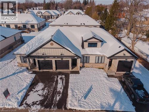 Snowy aerial view with a residential view - 4 Elgin Street W, Norwich, ON - Outdoor