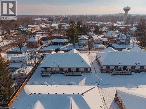 Snowy aerial view with a residential view - 4 Elgin Street W, Norwich, ON - Outdoor With View