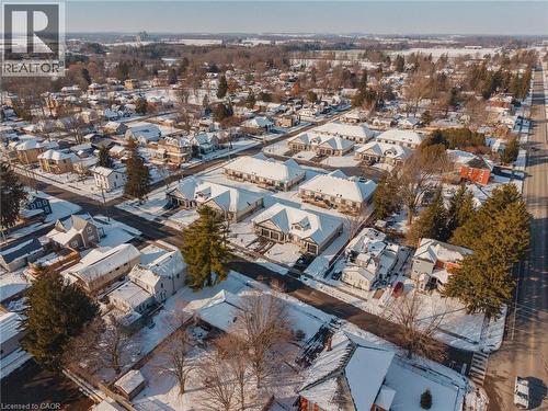 Snowy aerial view featuring a residential view - 4 Elgin Street W, Norwich, ON - Outdoor With View