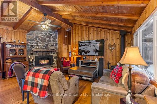 111 Wilson Drive, Georgian Bluffs, ON - Indoor Photo Showing Living Room With Fireplace