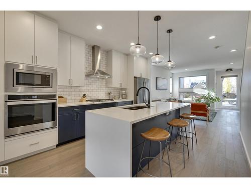 10411 144 St Nw, Edmonton, AB - Indoor Photo Showing Kitchen With Double Sink With Upgraded Kitchen