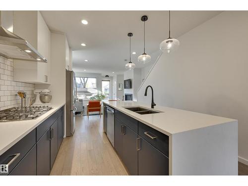 10411 144 St Nw, Edmonton, AB - Indoor Photo Showing Kitchen With Double Sink With Upgraded Kitchen