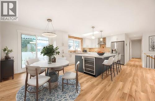Virtually staged photo for dining room/kitchen - 10010 Kel Win Road, Lake Country, BC - Indoor Photo Showing Dining Room