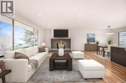 Virtually staged photo for living room/dining room - 