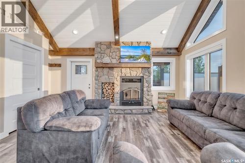 801 Spruce Street, Goodsoil, SK - Indoor Photo Showing Living Room With Fireplace
