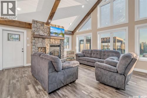 801 Spruce Street, Goodsoil, SK - Indoor Photo Showing Living Room With Fireplace