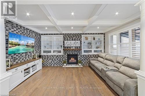 24 Macbean Crescent, Hamilton, ON - Indoor Photo Showing Living Room With Fireplace