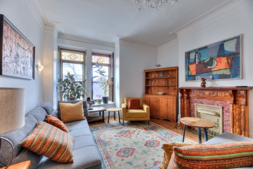 Salon - 377  - 381 Av. Clarke, Westmount, QC - Indoor Photo Showing Living Room With Fireplace