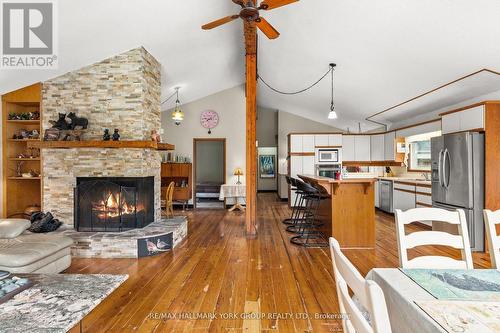 102 Albert Street, Kawartha Lakes, ON - Indoor Photo Showing Living Room With Fireplace