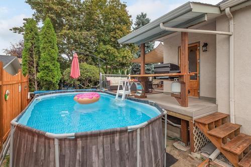 280 Mugford Road, Kelowna, BC - Outdoor With Above Ground Pool With Deck Patio Veranda