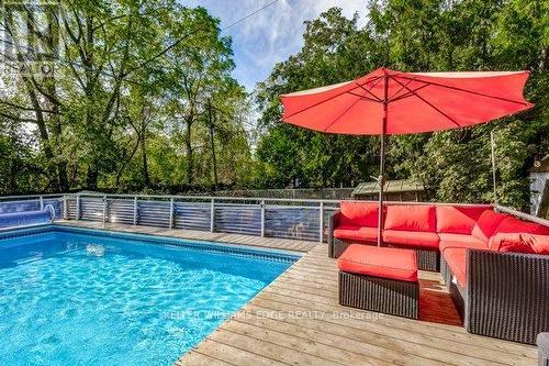 1216 De Quincy Crescent, Burlington, ON - Outdoor With In Ground Pool With Deck Patio Veranda
