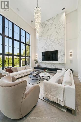 517 Stafford Drive, Oakville, ON - Indoor Photo Showing Living Room With Fireplace
