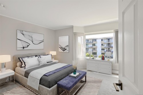 409-1370 Beach Dr, Oak Bay, BC - Indoor Photo Showing Bedroom