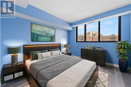 Primary Bedroom's virtually enhanced in this photo - 901 - 200 Bay Street, Ottawa, ON - Indoor Photo Showing Bedroom