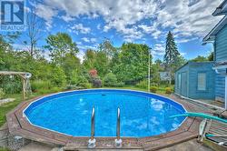 Above ground pool with view of gardens - 