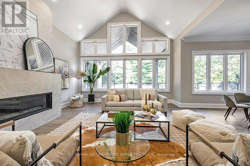 10 Philips Road, Whitby, ON - Indoor Photo Showing Living Room With Fireplace