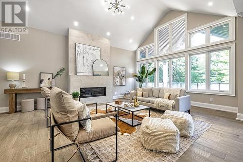 10 Philips Road, Whitby, ON - Indoor Photo Showing Living Room With Fireplace