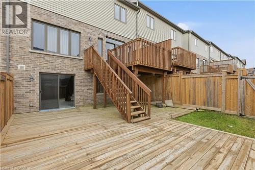 Wooden terrace with stairway - 592 Mayapple Street, Waterloo, ON - Outdoor With Deck Patio Veranda With Exterior