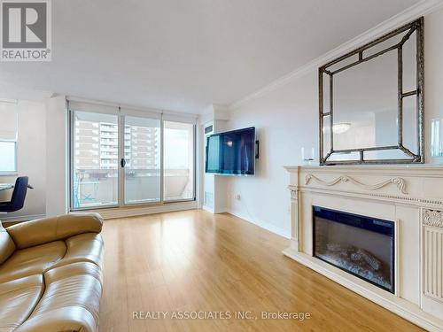 1704 - 205 Hilda Avenue, Toronto, ON - Indoor Photo Showing Living Room With Fireplace