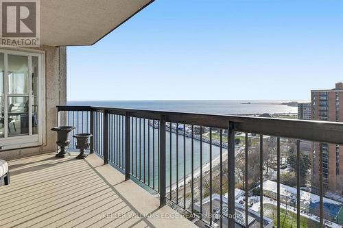 Balcony with Bronte Harbour & Lake view - 1808 - 2170 Marine Drive, Oakville, ON - Outdoor With Balcony With Exterior