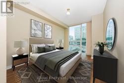 Virtually staged primary bedroom - 