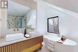 primary ensuite(double sinks, bidet toilet, tub - 