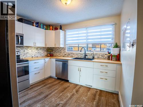 58 Mackenzie Mews, Regina, SK - Indoor Photo Showing Kitchen With Double Sink With Upgraded Kitchen