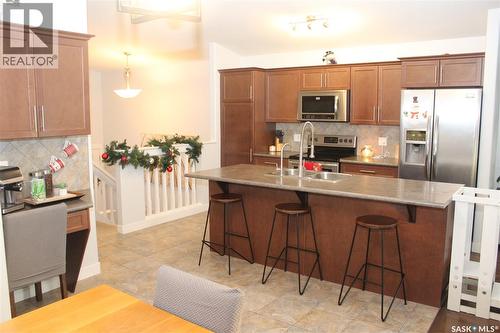 3330 Green Moss Lane, Regina, SK - Indoor Photo Showing Kitchen With Double Sink