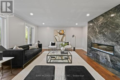 474 Bob-O-Link Road, Mississauga, ON - Indoor Photo Showing Living Room With Fireplace