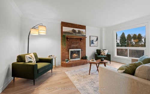 2035 Folkway Drive, Mississauga, ON - Indoor Photo Showing Living Room With Fireplace