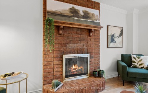 2035 Folkway Drive, Mississauga, ON - Indoor Photo Showing Living Room With Fireplace