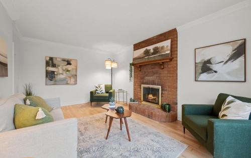 2035 Folkway Drive, Mississauga, ON - Indoor Photo Showing Living Room With Fireplace