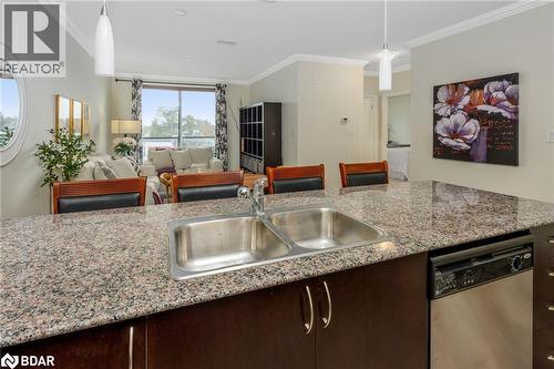 383 E Main Street Unit# 308, Milton, ON - Indoor Photo Showing Kitchen With Double Sink