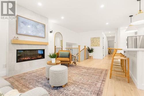 3356 Rexway Drive, Burlington, ON - Indoor Photo Showing Living Room With Fireplace