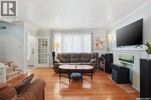 2221 Athol Street, Regina, SK - Indoor Photo Showing Living Room With Fireplace
