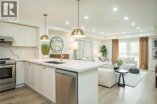 high-end upgraded kitchen - 3355 Thomas Street Unit# 10, Mississauga, ON - Indoor Photo Showing Kitchen With Double Sink With Upgraded Kitchen