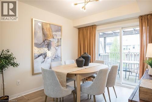 access to terrace balcony - 3355 Thomas Street Unit# 10, Mississauga, ON - Indoor Photo Showing Dining Room