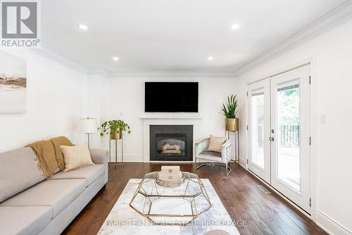 6 Alana Drive, Springwater, ON - Indoor Photo Showing Living Room With Fireplace