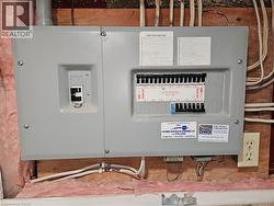 electrical panel in finished portion of basement - 