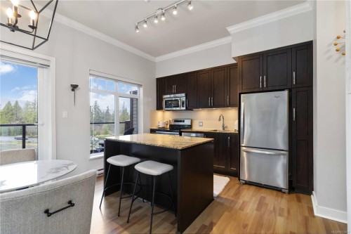 420-1395 Bear Mountain Pkwy, Langford, BC - Indoor Photo Showing Kitchen With Stainless Steel Kitchen
